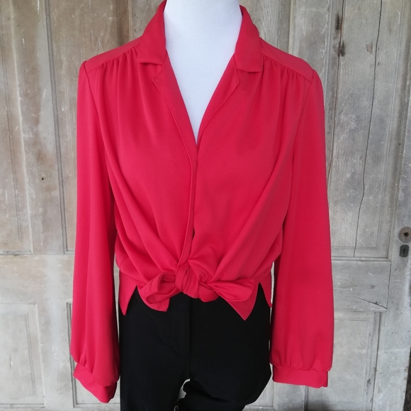 Vintage Red Polyester Blouse - Picture 3 of 6